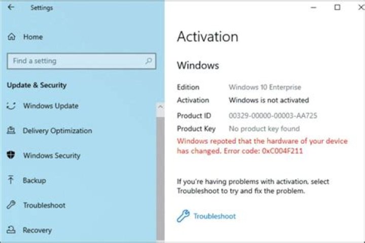 Windows 10 activation error (0xC004F211)