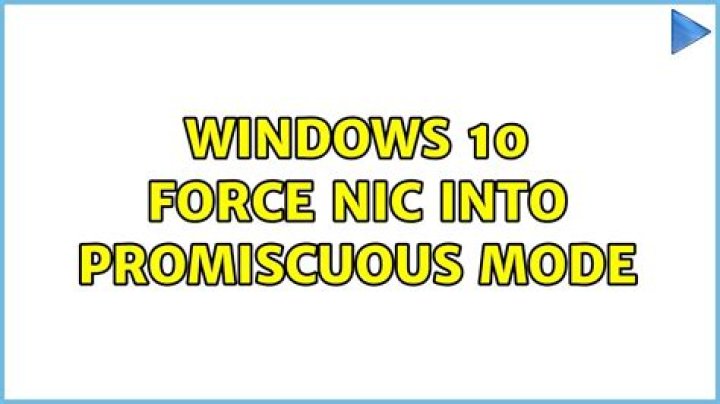 Windows 10 Force NIC into Promiscuous Mode