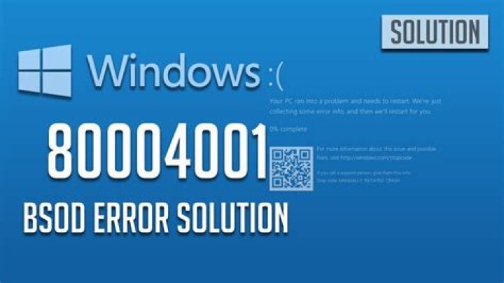 Windows 10 not booting 80004001 error code