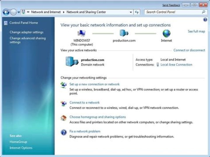 Windows 7, Network and Sharing center shows no network, but computer is connected and browsing