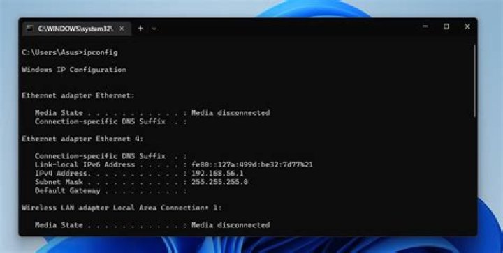 Windows command to display all IP addresses
