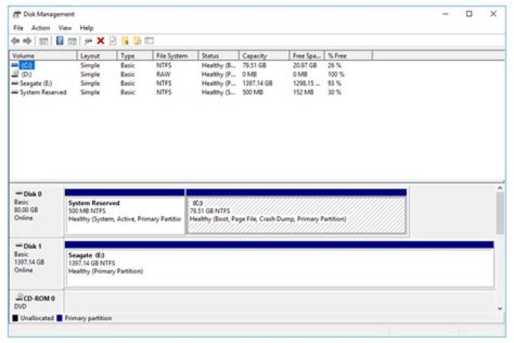 Windows disk management tool