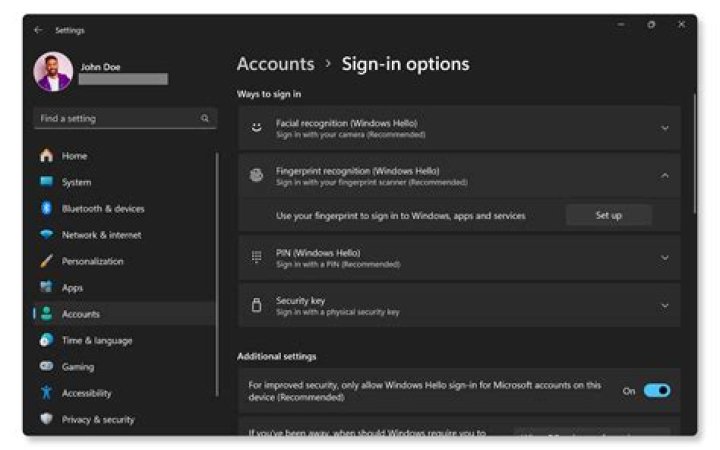 Windows Hello - face recognition without PIN?