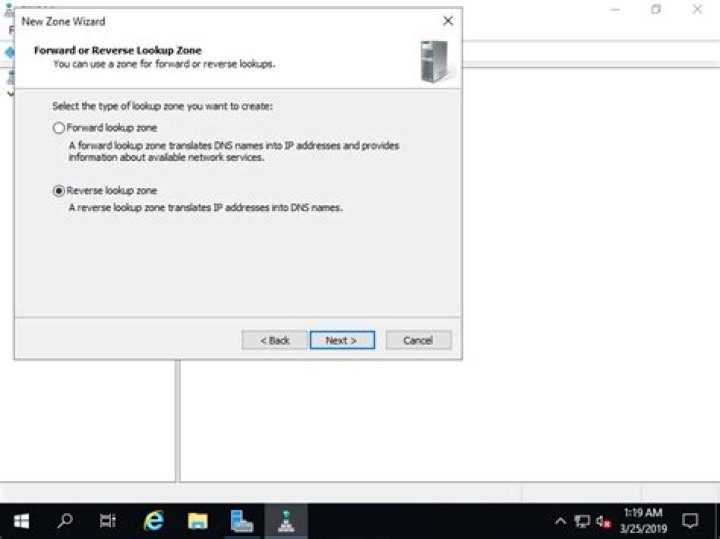 Windows Server 19 DNS Reverse Lookup Zone
