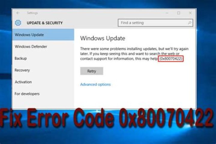 Windows Update Error 0x80070422