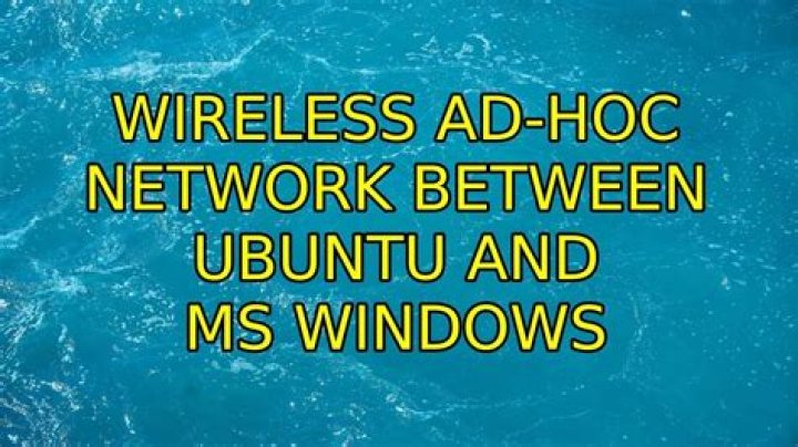 Wireless ad-hoc network between Ubuntu and MS Windows