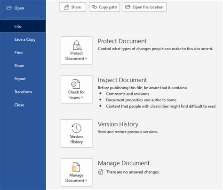 Word Document: viewing document history