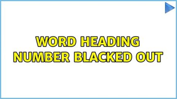Word heading number blacked out