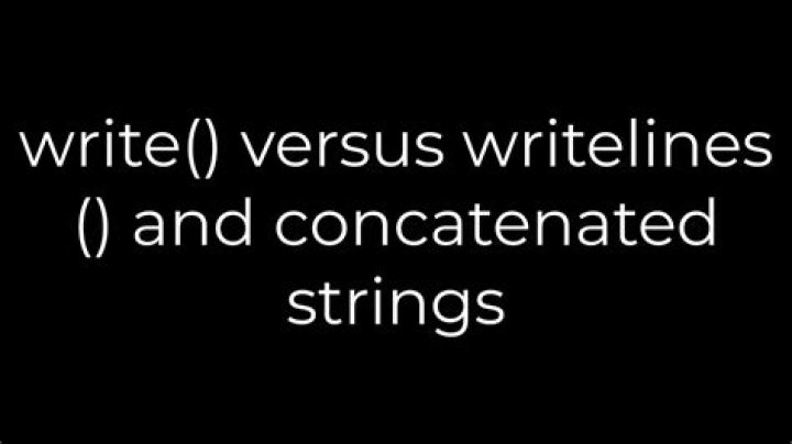 write() versus writelines() and concatenated strings
