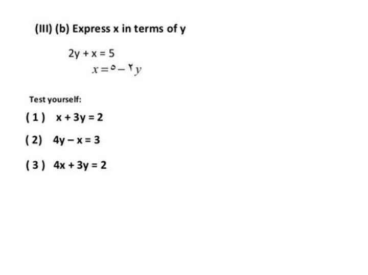 write x in terms of y