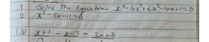 $x^4 - 4x^3 + 6x^2 - 4x + 1 = 0$