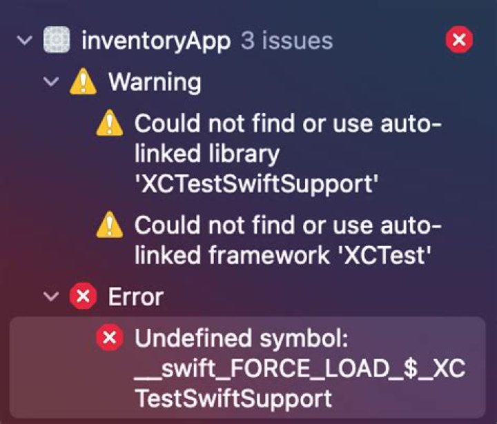 XCode 13.1: Undefined symbol: __swift_FORCE_LOAD_$_XCTestSwiftSupport