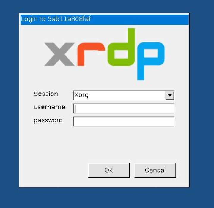 xRDP – Login screen
