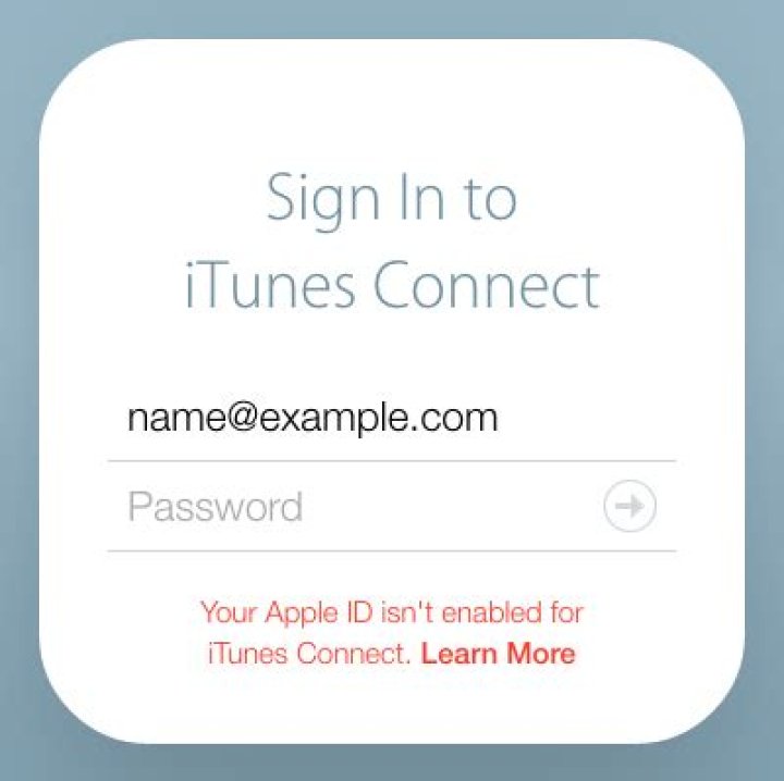 Your Apple ID isn't enabled for iTunes Connect. Learn More? [closed]