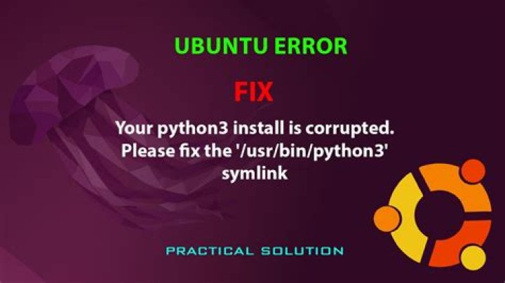 Your python3 install is corrupted. Please fix the '/usr/bin/python3' symlink [duplicate]